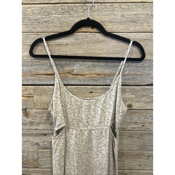 Volcom Women's Cha Ching Toanl Leopard Print Midi Dress Size‎ Medium Beige - Picture 4 of 10